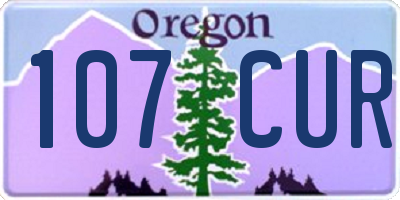 OR license plate 107CUR