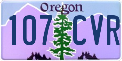 OR license plate 107CVR