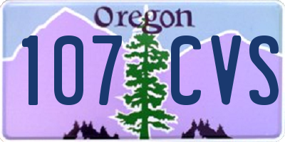 OR license plate 107CVS