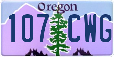 OR license plate 107CWG