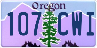 OR license plate 107CWI