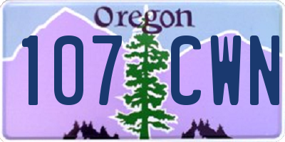 OR license plate 107CWN