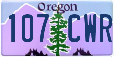 OR license plate 107CWR