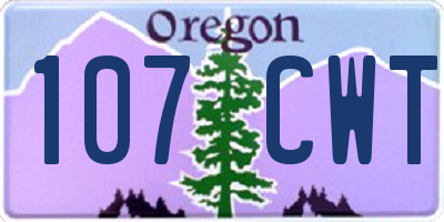 OR license plate 107CWT