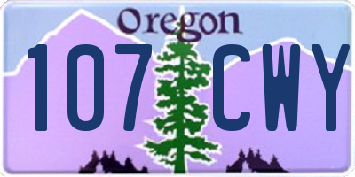 OR license plate 107CWY