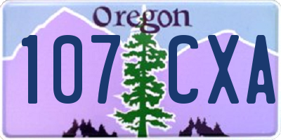 OR license plate 107CXA