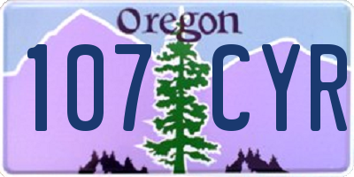 OR license plate 107CYR