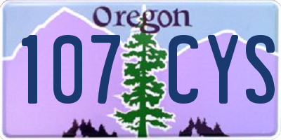 OR license plate 107CYS