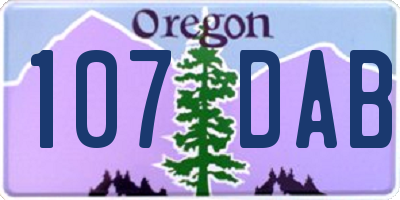 OR license plate 107DAB