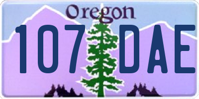 OR license plate 107DAE