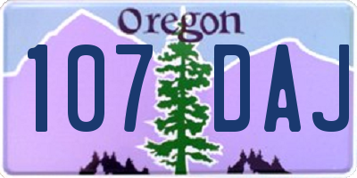 OR license plate 107DAJ