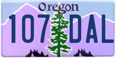 OR license plate 107DAL