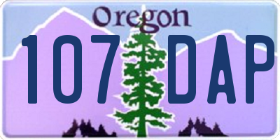 OR license plate 107DAP