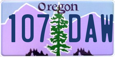 OR license plate 107DAW