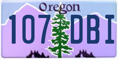 OR license plate 107DBI