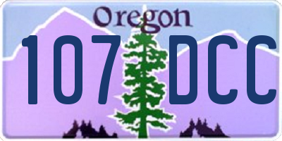 OR license plate 107DCC