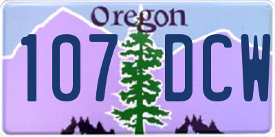 OR license plate 107DCW