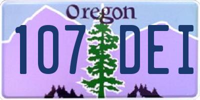 OR license plate 107DEI