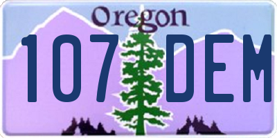 OR license plate 107DEM