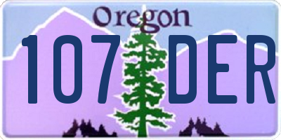 OR license plate 107DER