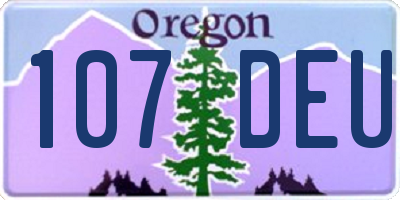 OR license plate 107DEU