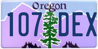 OR license plate 107DEX