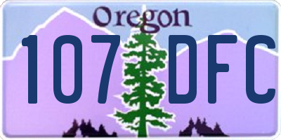 OR license plate 107DFC