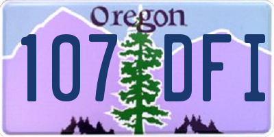 OR license plate 107DFI