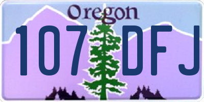OR license plate 107DFJ