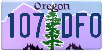OR license plate 107DFO
