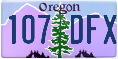 OR license plate 107DFX