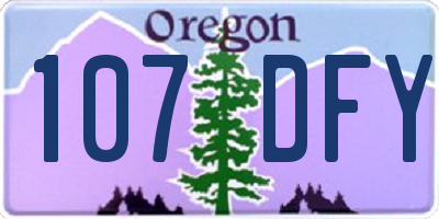 OR license plate 107DFY