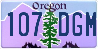 OR license plate 107DGM