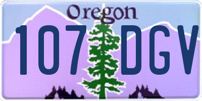 OR license plate 107DGV