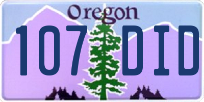 OR license plate 107DID