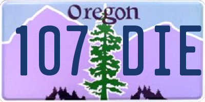 OR license plate 107DIE