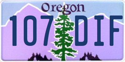 OR license plate 107DIF