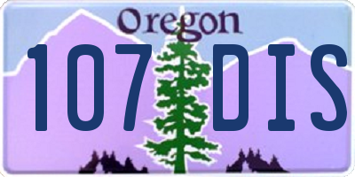 OR license plate 107DIS