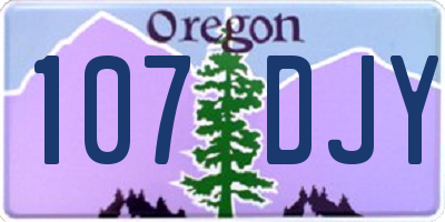 OR license plate 107DJY