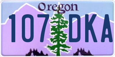 OR license plate 107DKA