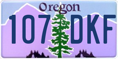 OR license plate 107DKF