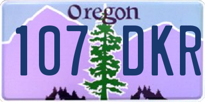 OR license plate 107DKR
