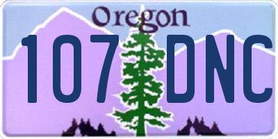 OR license plate 107DNC