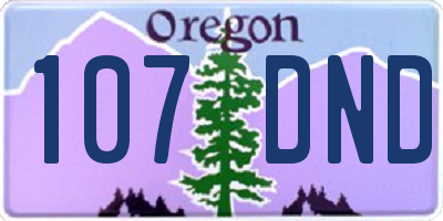 OR license plate 107DND