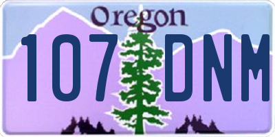 OR license plate 107DNM