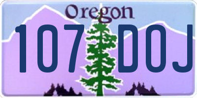 OR license plate 107DOJ