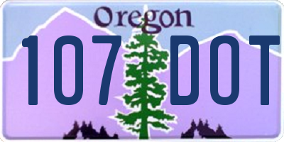 OR license plate 107DOT