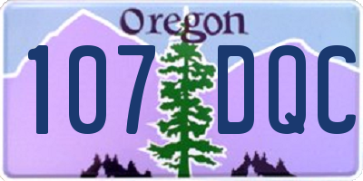 OR license plate 107DQC