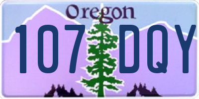 OR license plate 107DQY