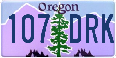 OR license plate 107DRK